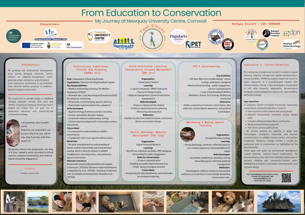 From Education to Conservation - My journey back to Newquay University Centre 2022 - 2025 - Poster 17th December 2025
